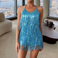 Load image into Gallery viewer, Jumpsuits for Women Tassel Party Outfit Sexy Style Fashion Backless Sequined Jumpsuit Fringe
