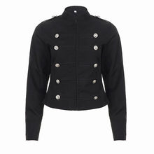 Load image into Gallery viewer, Women's Fashion Black Double-breasted Casual Design Stand-Up Collar Jacket
