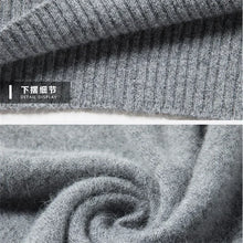 Load image into Gallery viewer, Men's Mock Neck 100% Pure Woolen Sweaters Autumn Winter Warm Cashmere Sweater Solid Knitted Pullovers for Men Slim Knitwear Tops
