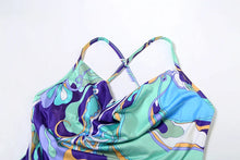 Cargar imagen en el visor de la galería, Weird Puss Colorful Print Backless Sleeveless Dress
