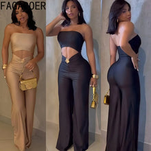 Lade das Bild in den Galerie-Viewer, FAGADOER Sexy Hollow Out Bodycon Jumpsuit

