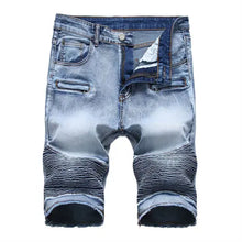 Load image into Gallery viewer, 2026 Summer Men's Red Rose Embroidered Jeans Shorts, Fashion Casual Shorts Black Blue White Men Torn and Frayed Denim Shorts
