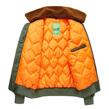 Load image into Gallery viewer, Winter Mens Fur Collar Bomber Jacket Military Coats Thick Cotton Liner Warm MA-1 Flight Pilot Jacket Male
