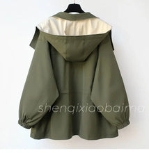 Load image into Gallery viewer, Korean Version of The New Fashion Solid Color Collect Waist Trench Coat, Spring and Autumn Casual Patchwork Overalls Coats Women
