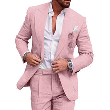 Load image into Gallery viewer, Men 2 Piece One Button Male Slim Fit Suit

