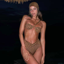 Lade das Bild in den Galerie-Viewer, Sexy Brazilian Print  Halter Backless Swimsuit
