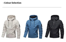 Load image into Gallery viewer, Men Hiking Jacket Spring Autumn Streetwear Fashion Hooded Jacket Casual Zip Up Loose Coat Outdoor Jogging Activewear Windbreaker
