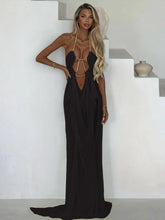 Cargar imagen en el visor de la galería, Weird Puss Sexy See Through   Halter Chain Backless Dress
