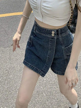 Load image into Gallery viewer, High Waist Denim Women Loose Slimming Hip Covering Skirt  Shorts

