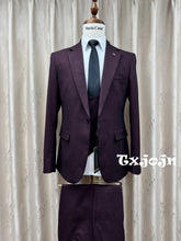 Load image into Gallery viewer, Men's Notched Lapel 3 Pieces Business Outfit,Slim Fit Suit
