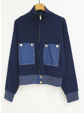 Lade das Bild in den Galerie-Viewer, Long Sleeve Chaquetas Mujer Stand Collar Zipper Jacket
