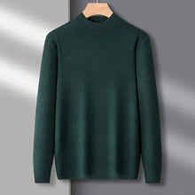 Load image into Gallery viewer, Men's Mock Neck 100% Pure Woolen Sweaters Autumn Winter Warm Cashmere Sweater Solid Knitted Pullovers for Men Slim Knitwear Tops
