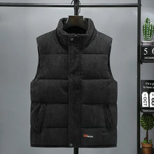 Load image into Gallery viewer, 2025 New Vest Jacket Men's Autumn Winter Warm Coat Stand Collar Padded Waistcoat Corduroy Work Wear Male Clothes M-5XL
