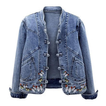 Load image into Gallery viewer, Women's Short Cropped Denim Jacket
