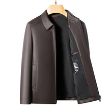 Load image into Gallery viewer, Men's Fashion Casual Large-Sized Goatskin Leather Jacket Lapel Coat High-End Spring Autumn 2025
