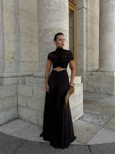 Load image into Gallery viewer, Mozision Hollow Out Short Sleeve Sexy Maxi Dress
