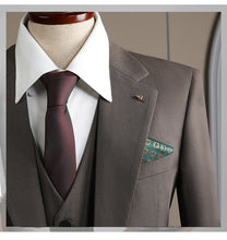 Load image into Gallery viewer, High Quality Men's Suit (jacket+vest+pants) Formal Business Office Men's Suits Groom Wedding Party Dress Solid Color Suit S-4XL

