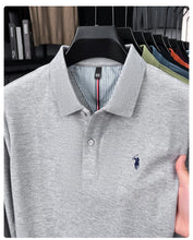 Load image into Gallery viewer, High end brand 100% cotton long sleeve polo shirt fashion luxury pony embroidery business casual comfort new Paul men's T-shirt
