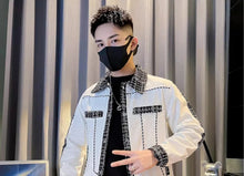 Load image into Gallery viewer, Men's Black Male  Splicing  Korean Reviews Stylish Jacket
