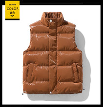 Load image into Gallery viewer, Men Winter Glossy Vest Clothing Male Zipper Vest Jackets Casual Men's Waistcoat Winter Windproof Coats Vest Men's Puffer Vest
