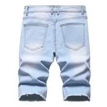 Load image into Gallery viewer, 2026 Summer Men's Red Rose Embroidered Jeans Shorts, Fashion Casual Shorts Black Blue White Men Torn and Frayed Denim Shorts
