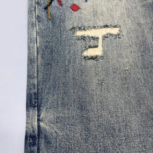 Load image into Gallery viewer, Trendy Edgy And Stylish Men's  With Patchwork Embroidery And Prints Loose-fitting Straight Leg Jeans
