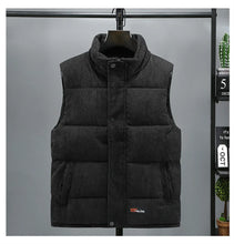 Load image into Gallery viewer, 2025 New Vest Jacket Men's Autumn Winter Warm Coat Stand Collar Padded Waistcoat Corduroy Work Wear Male Clothes M-5XL
