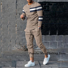 Load image into Gallery viewer, Men  Long Sleeved  Casual Tracksuit 2 Piece Suit
