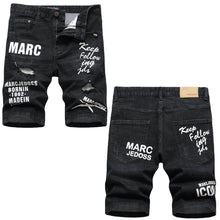 Load image into Gallery viewer, Men Summer White Ripped Denim Shorts Male Holes Short Jeans New Fashion Streetwear Stretch Jeans Shorts Pants Srtaight Fit Jeans
