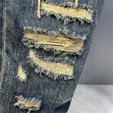 Load image into Gallery viewer, Mens Ripped Baggy Distressed Denim Straight Leg Patchwork Oversized  Jeans
