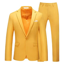 Load image into Gallery viewer, Men's Suits 2 PCS Sets Fashion Business Casual Formal Clothes Man Solid Slim Prom Party Blazer Coats+Trousers Sets Plus Size 6XL
