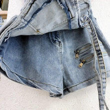Load image into Gallery viewer, New Women's Denim Shorts Irregular Multiple Pockets Design Summer Short Jeans Y2k Streetwear High Waist Wide Leg Shorts Skirts
