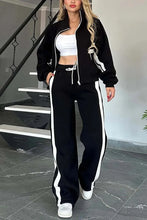 Load image into Gallery viewer, Women Two Piece Set Pants Sets Striped Jacket Matching Sets Y2k Tops Tracksuit Autumn Spring Long Pant Casual Outfit Suits 2025
