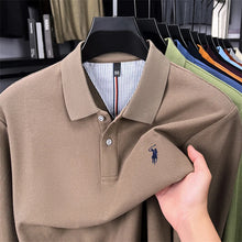 Load image into Gallery viewer, High end brand 100% cotton long sleeve polo shirt fashion luxury pony embroidery business casual comfort new Paul men's T-shirt
