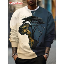 Load image into Gallery viewer, 3D Printed Africa Map Tree  Color Block Pattern Sweatshirt
