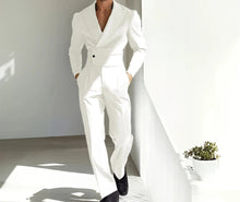 Load image into Gallery viewer, Men  Peak Lapel Skim High Quality Strong 2 Pieces Jacket Pants
