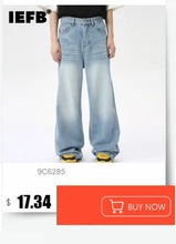 Load image into Gallery viewer, IEFB Simple Men's Denim Trousers Solid Color Washing American Style Casual Pants Straight Leg Baggy Male Jeans Spring 9W667
