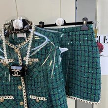 Load image into Gallery viewer, Women Elegant Vintage Tweed Fragrant Top And Skirt Two Piece
