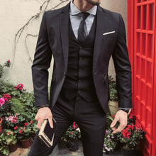 Load image into Gallery viewer, Men Blazers 3 Pieces Slim Fit Turn down Collar Vest Pants Jackets Suit
