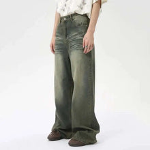 Load image into Gallery viewer, IEFB Fashion Loose Men's Straight Denim Pants American Style Casual Worn-out Design Wide Leg Jeans Summer New Trend 9C6256
