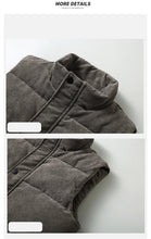 Load image into Gallery viewer, 2025 New Vest Jacket Men's Autumn Winter Warm Coat Stand Collar Padded Waistcoat Corduroy Work Wear Male Clothes M-5XL
