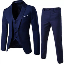 Load image into Gallery viewer, Men's Suit Clothes Sets Solid Business Gentleman Jacket+Vest+Pants Three-Piece Suits Elegant Slim High End Party Suit Outfit
