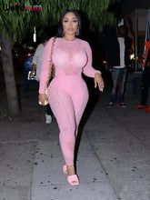 Cargar imagen en el visor de la galería, Weird Puss See Through  Long Sleeve Hollow Out  Jumpsuit
