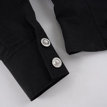 Load image into Gallery viewer, Women's Fashion Black Double-breasted Casual Design Stand-Up Collar Jacket
