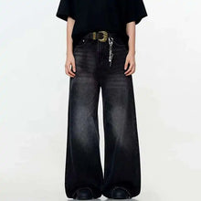 Load image into Gallery viewer, IEFB Simple Men's Denim Trousers Solid Color Washing American Style Casual Pants Straight Leg Baggy Male Jeans Spring 9W667
