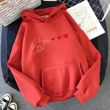Load image into Gallery viewer, Funny Heart Pattern Printed Kangaroo Pocket Hoodies 90s Casual Sweatshirts Graphic Y2k Hooded Women's Gothic Streetwear Clothes
