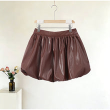Load image into Gallery viewer, Street Women's Cropped Leather Jacket Skirt Set Stand Collar Zipper Coats Pleated Mini Skirts 2026 Spring Lady Fashion Suit
