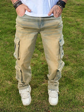 Load image into Gallery viewer, Casual Straight Jeans Mens Vintage Multi Pocket Patchwork Denim Jeans

