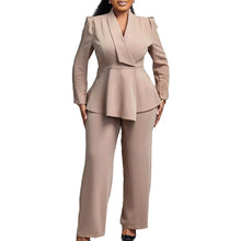 Load image into Gallery viewer, 2 Piece Women Sets Plus Size  New Arrival Matching Two Pieces Sets Blazer Coat Top Pants Suits Outfits Clothing
