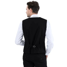 Load image into Gallery viewer, Mens Suit Vest Male Business Formal Wedding Office Birthday Party Outfit Set  Easter Church Jacket Black Waistcoat
